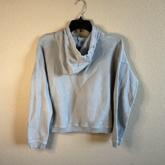 Aerie Womens Small New Love Cotton Corded Cropped Pullover Relaxed Hoodie - Picture 2 of 5